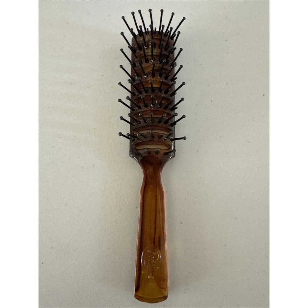 Vintage Goodie, Amber, Small Hairbrush Orange Clear Ball Tip, Usa‎